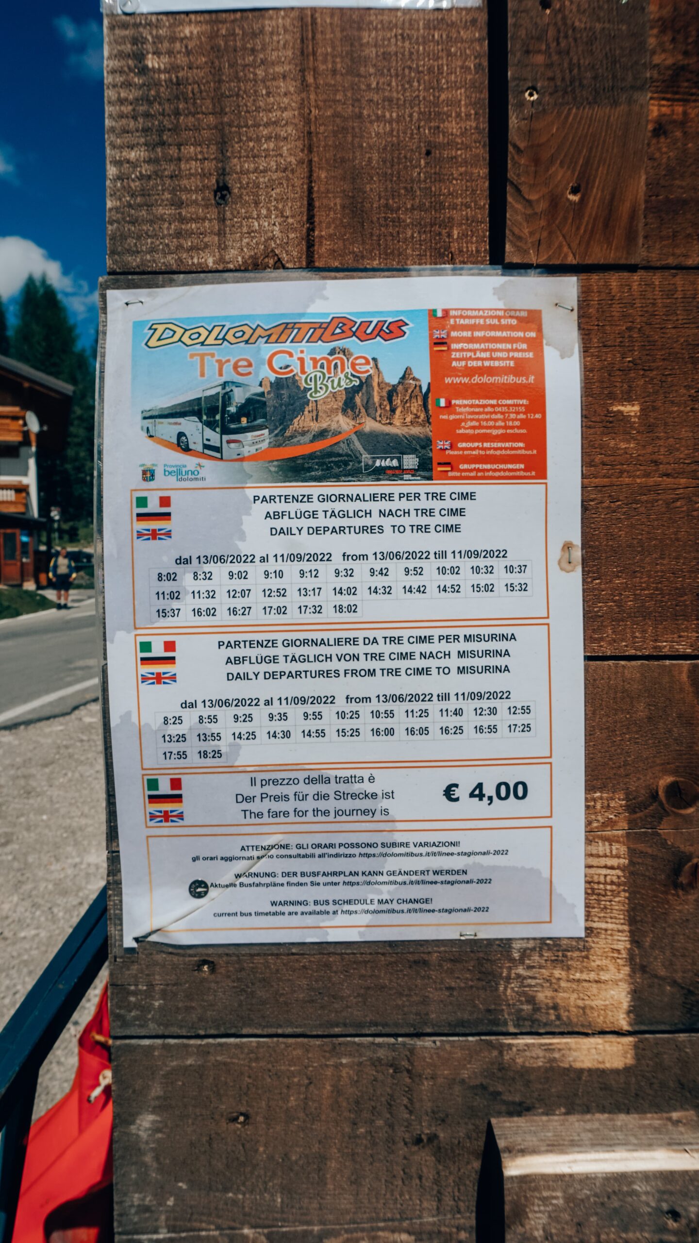 Drei zinnen shuttle